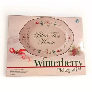 NEW in Box NIB Pfaltzgraff WINTERBERRY Bless This House Plate 10.5" Platter Gift